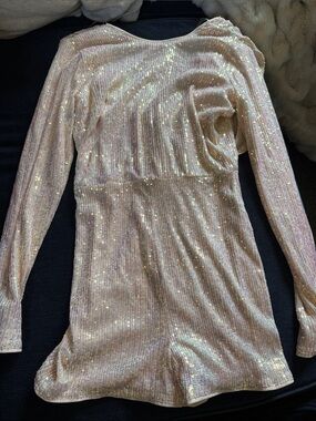 privy Blush Sequin Trim Dress with Tag